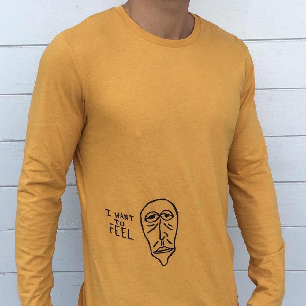 Hand painted yellow shirt!